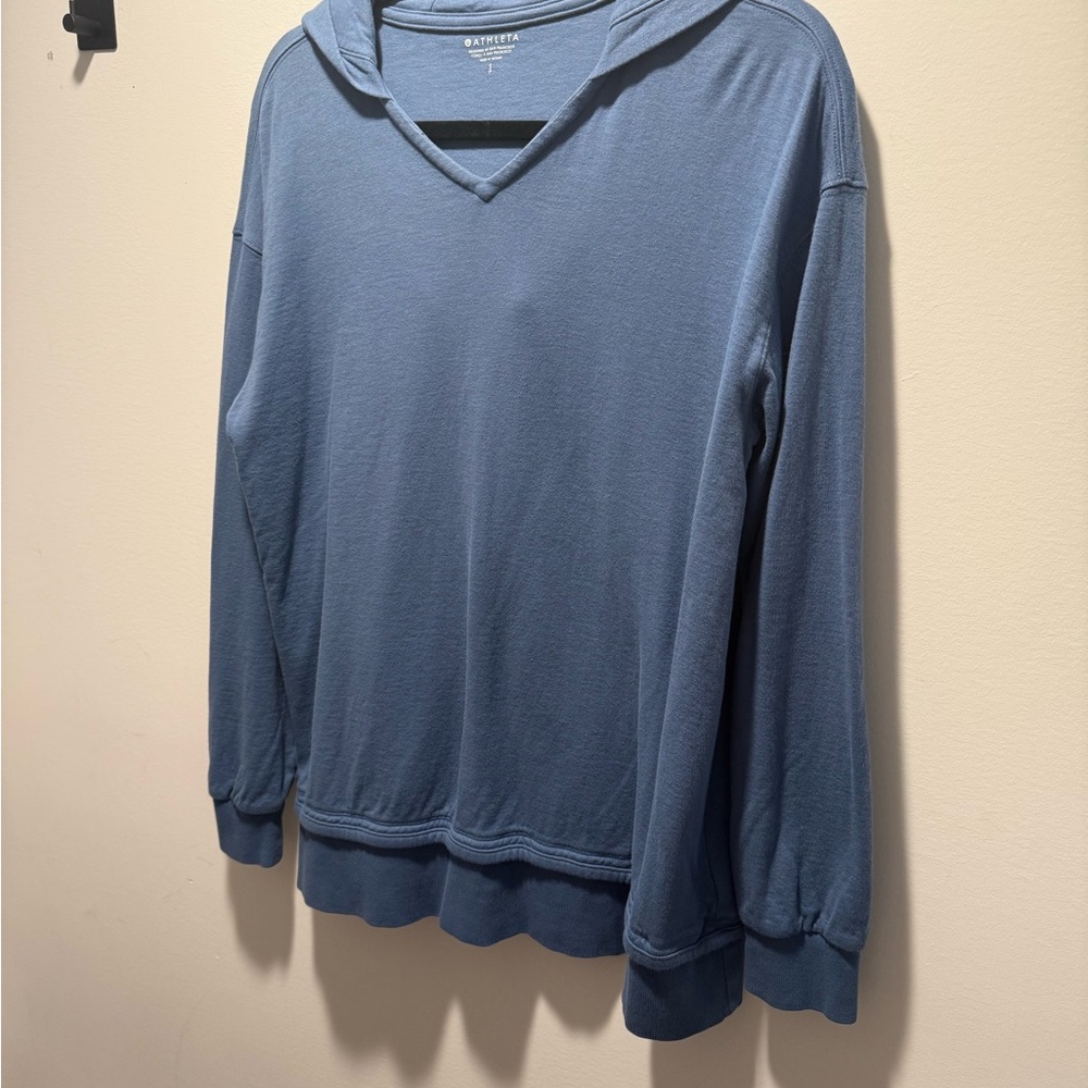 Athleta Lightweight Pullover Hoodie Blue, Size Small